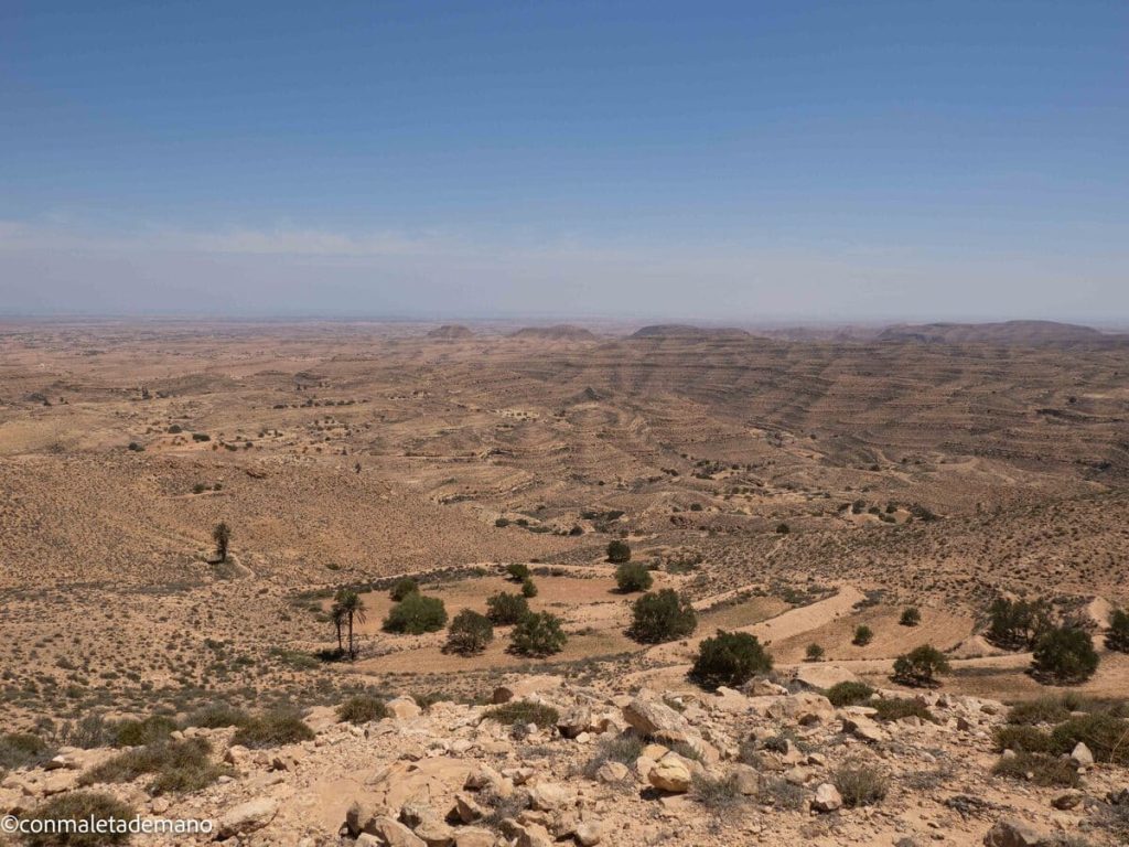 Vistas del macizo del Dahar, Túnez