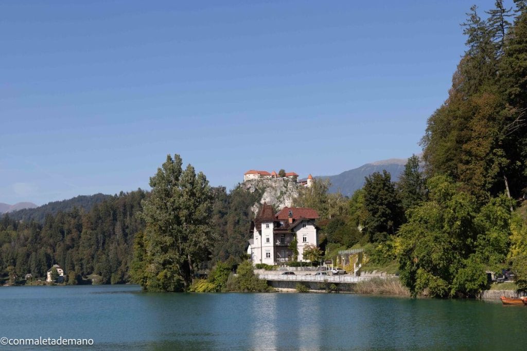 Castillo de Bled, en Lago Bled, en Eslovenia